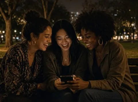 AI-made portrait of three friends, the Circle